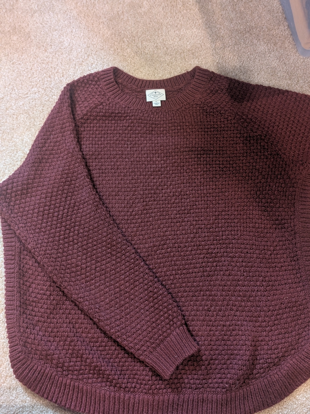 St. John's Bay Burgundy Waffle-Knit Crewneck Sweater